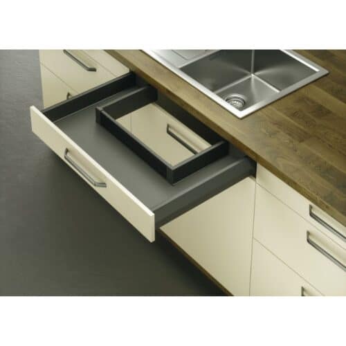 Ảnh Bộ ngăn kéo Hafele 551.54.325 Matrix Box P50 16/92/500mm xám đậm