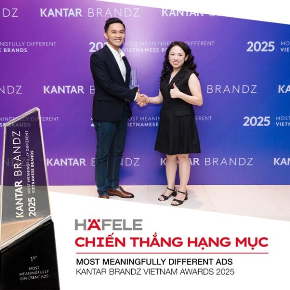Häfele chiến thắng hạng mục “Most Meaningfully Different Ads” tại Kantar BrandZ Vietnam Awards 2025 2 Häfele chiến thắng hạng mục “Most Meaningfully Different Ads” tại Kantar BrandZ Vietnam Awards 2025