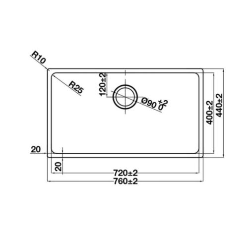 Kích thước chậu rửa đá Hafele 567.24.407